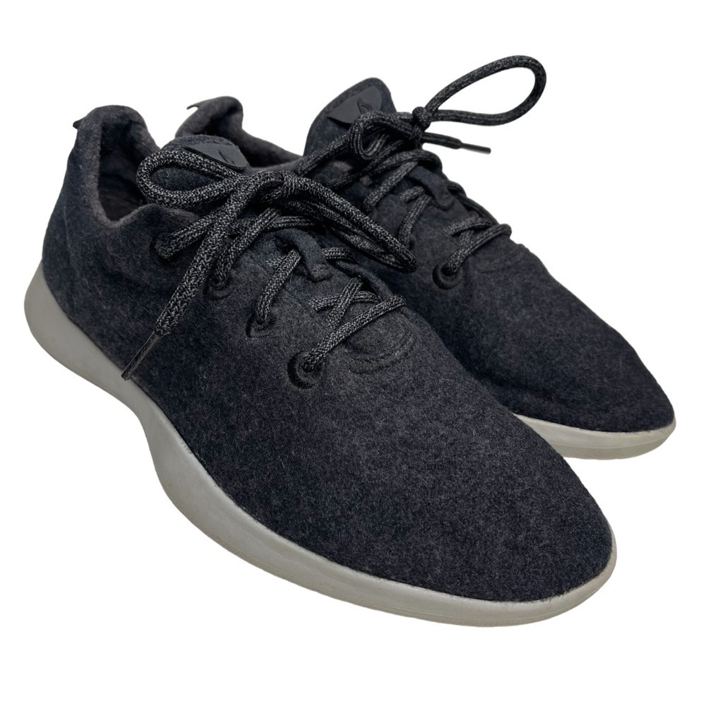 Allbirds Wool Runner Sneakers Mens 10 Natural Black with Natural White Sole
